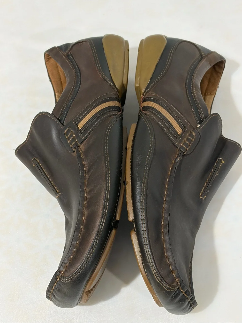 Steve Madden Men's Brown Leather Slip-On Loafers‎